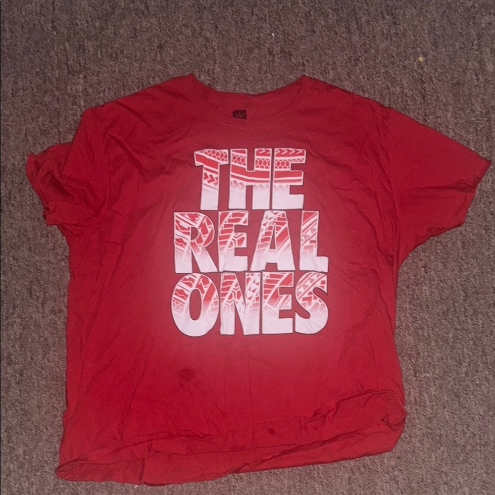 WWE Red Graphic T-Shirt with Bold Text